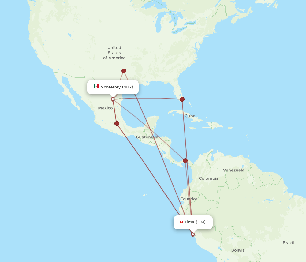 LIM-MTY flight routes