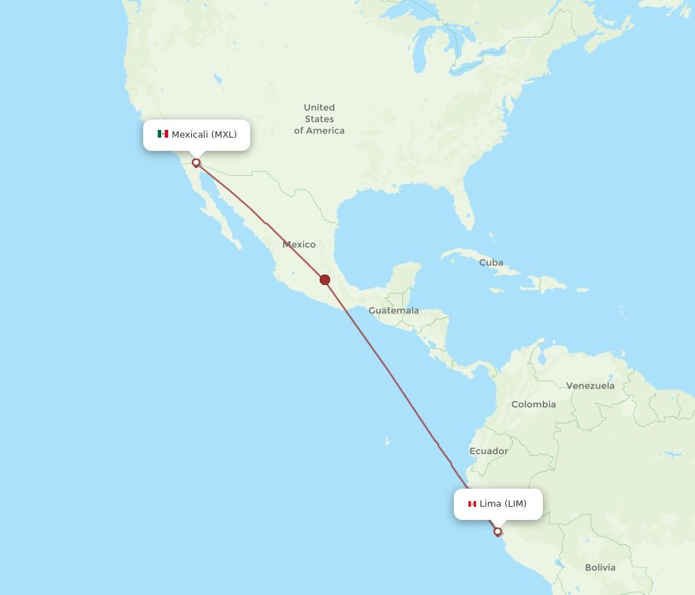 LIM to MXL flights and routes map