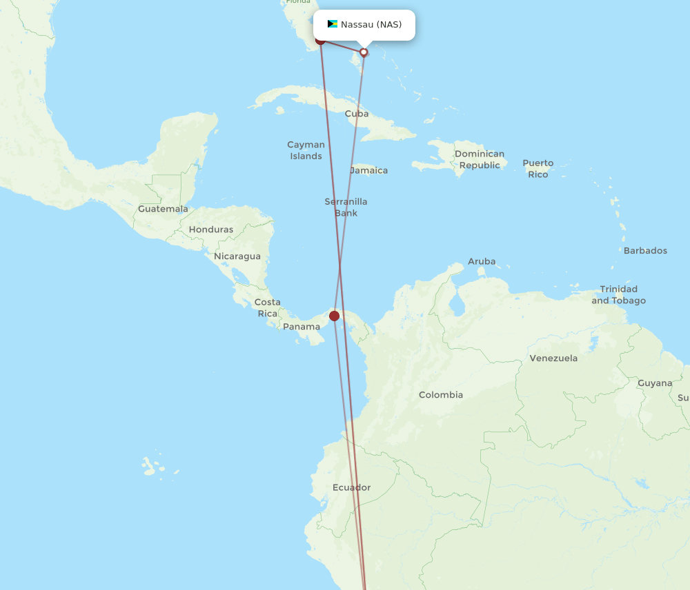 LIM to NAS flights and routes map