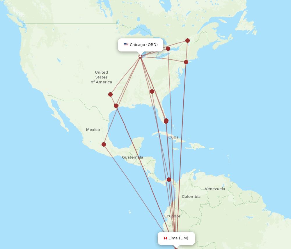LIM-ORD flight routes