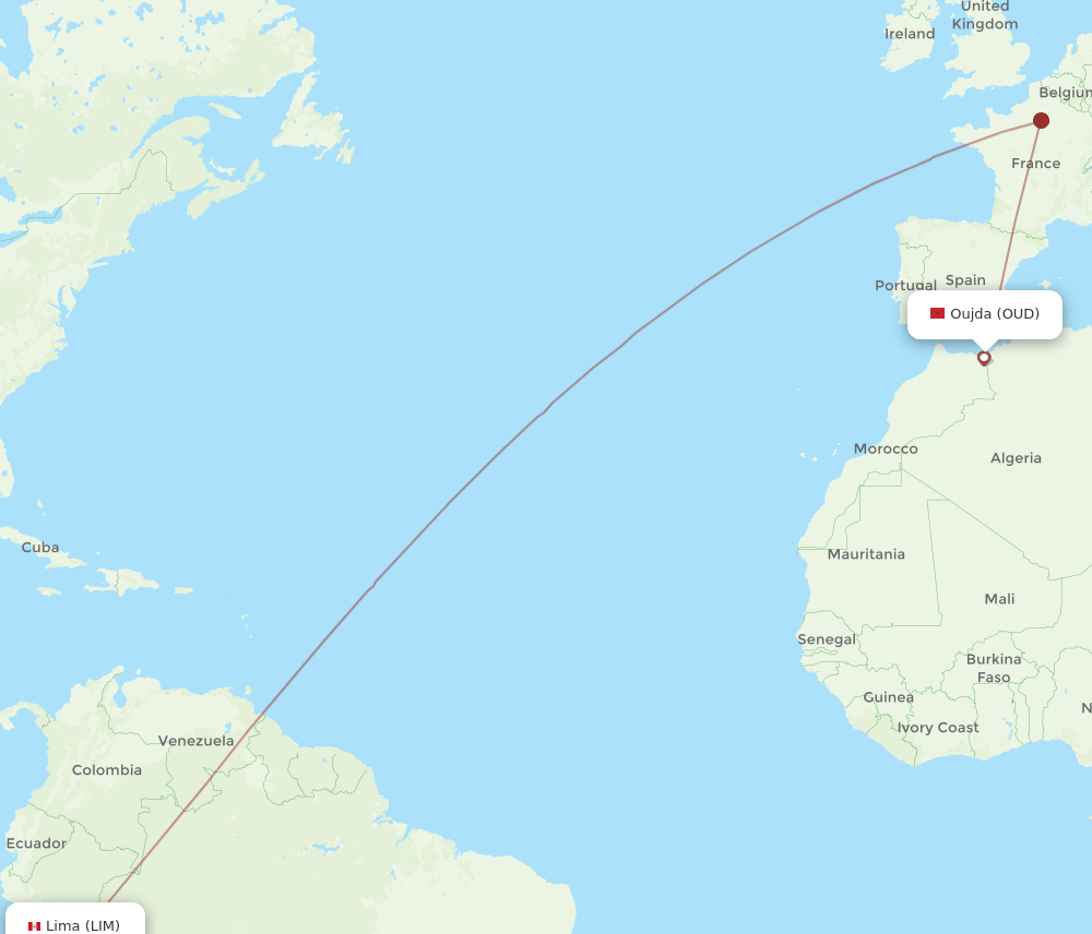 LIM-OUD flight routes