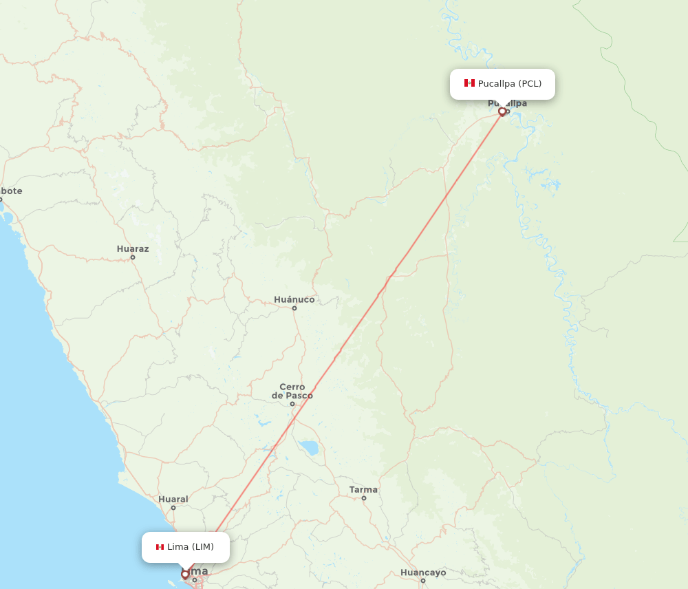 LIM to PCL flights and routes map