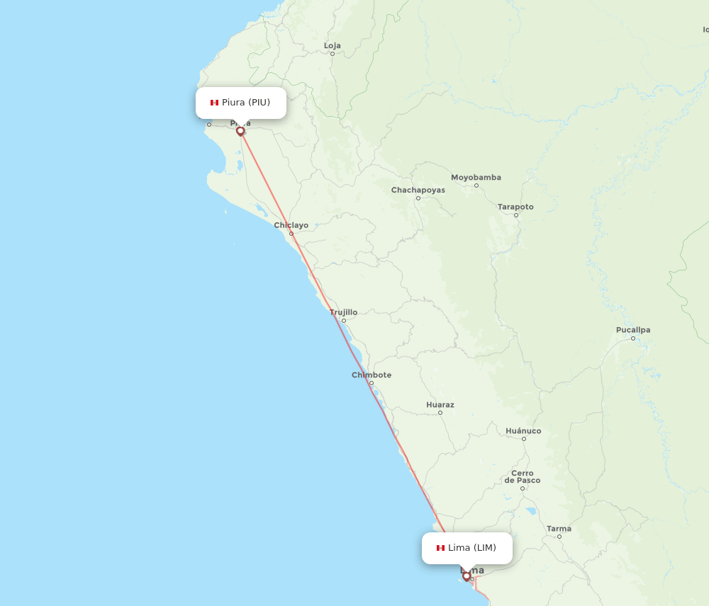 LIM to PIU flights and routes map