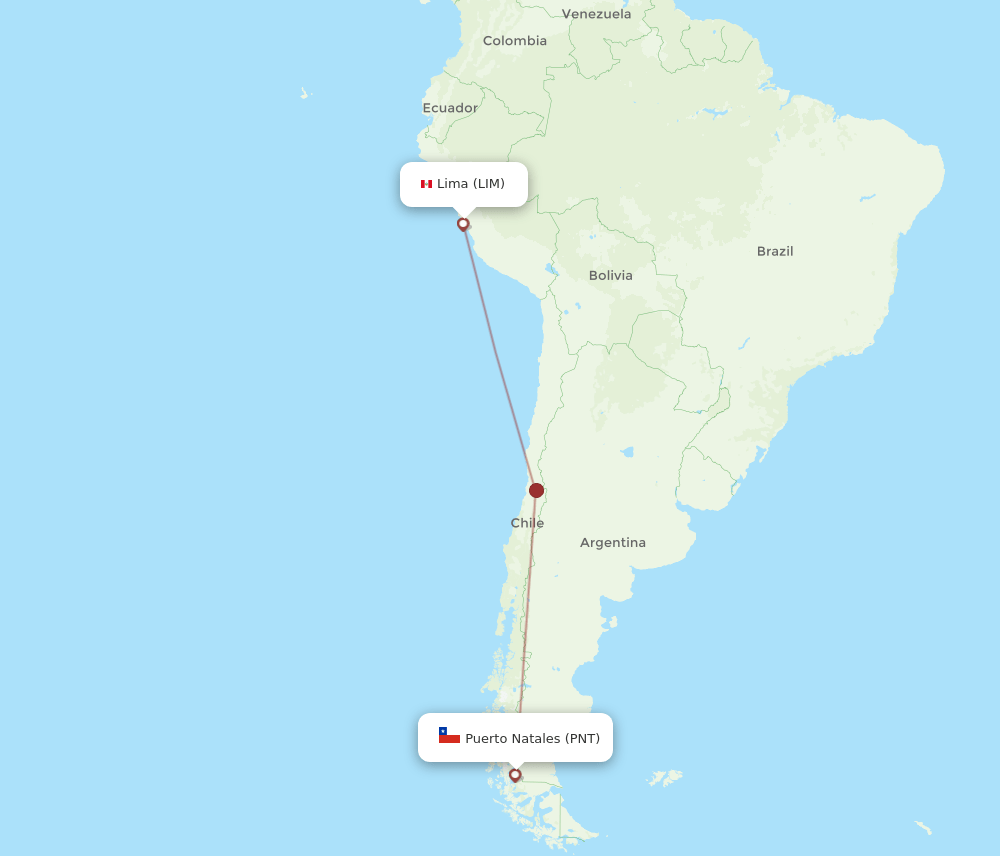 LIM to PNT flights and routes map