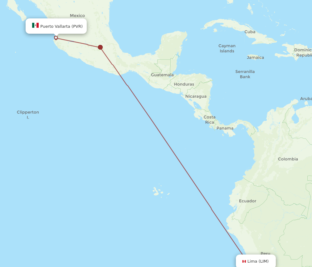 LIM to PVR flights and routes map