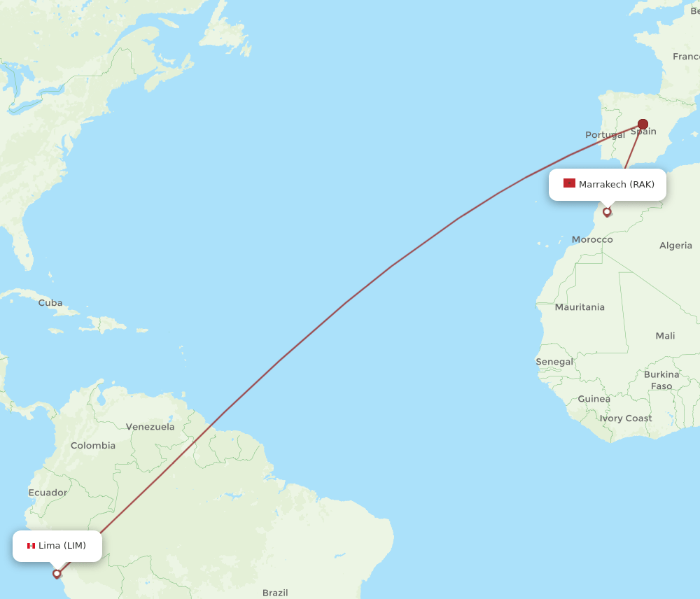 LIM-RAK flight routes