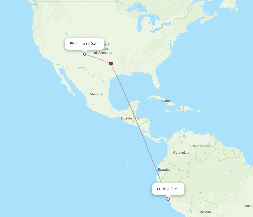 LIM to SAF flights and routes map
