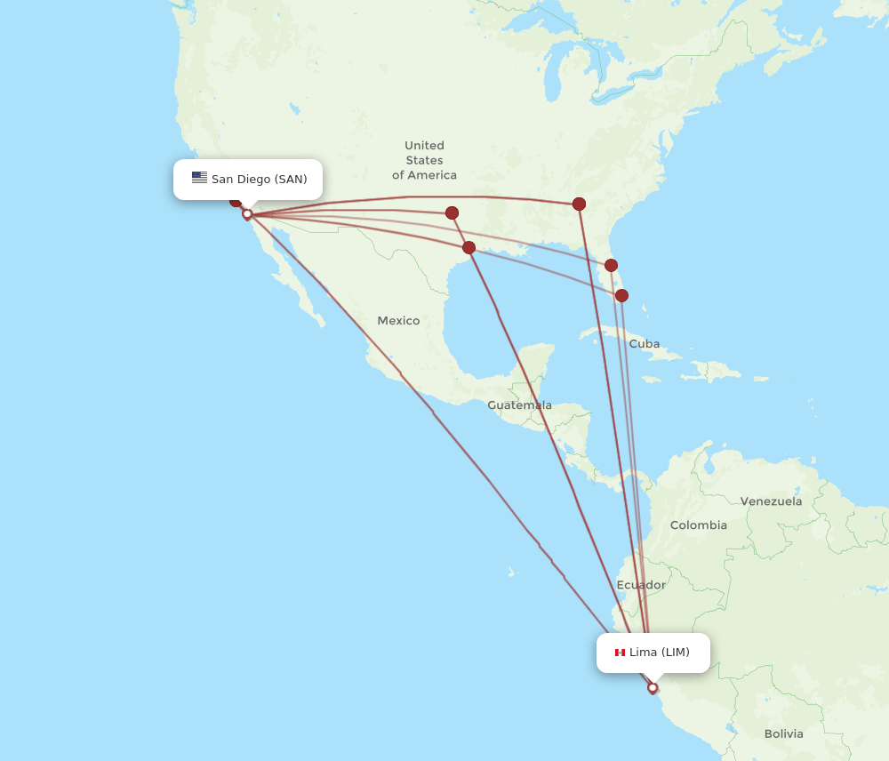 LIM-SAN flight routes