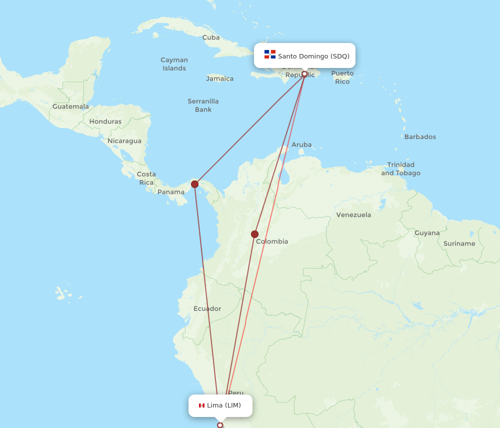 LIM to SDQ flights and routes map