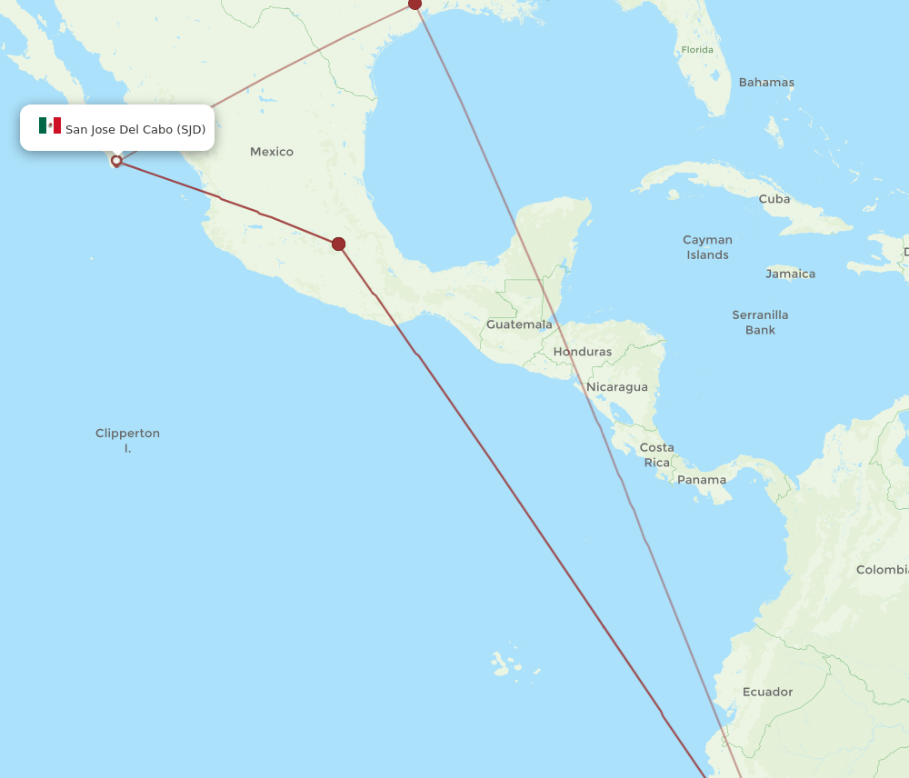 LIM to SJD flights and routes map