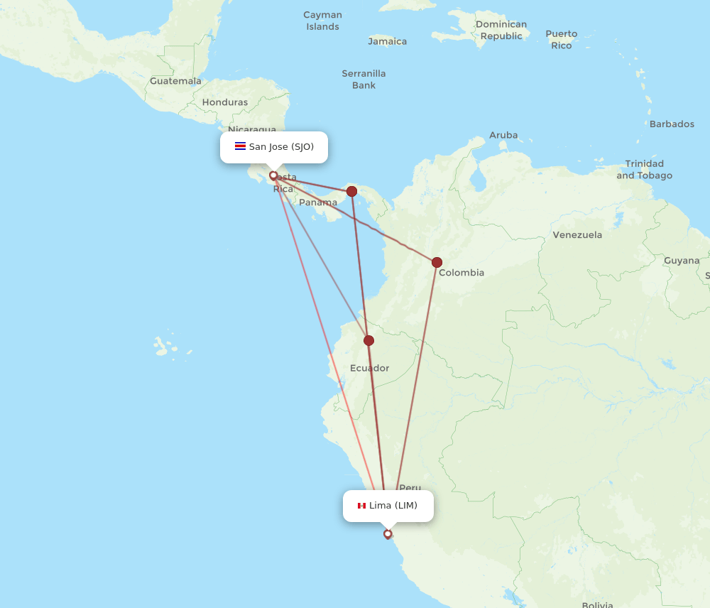 LIM-SJO flight routes