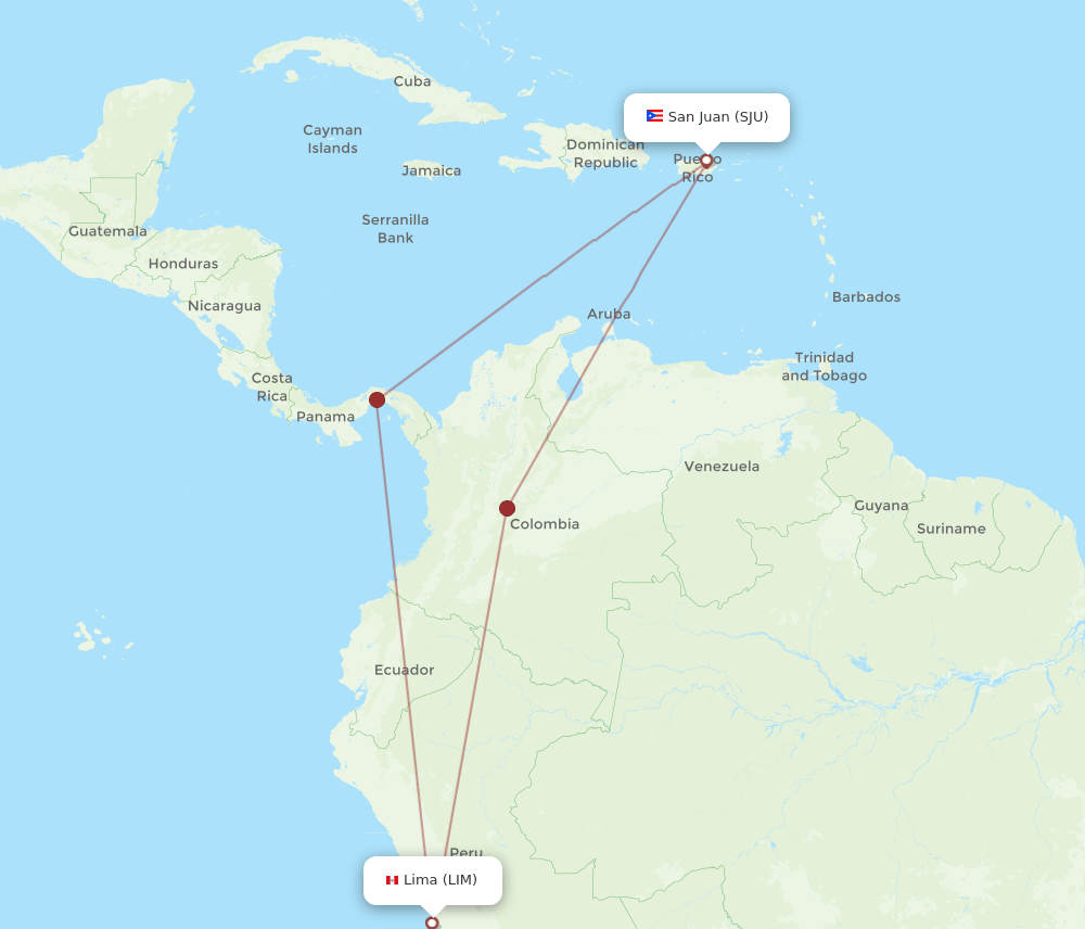 LIM-SJU flight routes