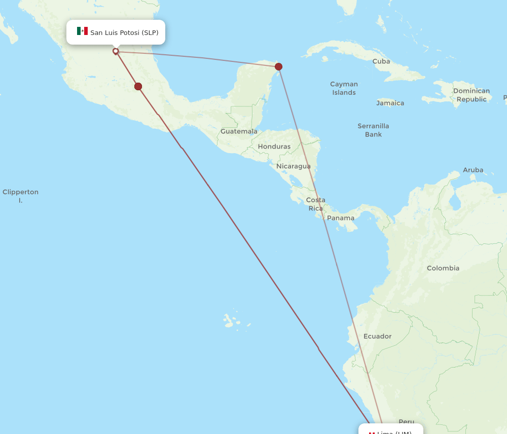 LIM to SLP flights and routes map