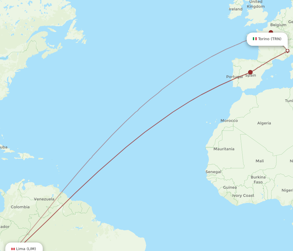 LIM-TRN flight routes