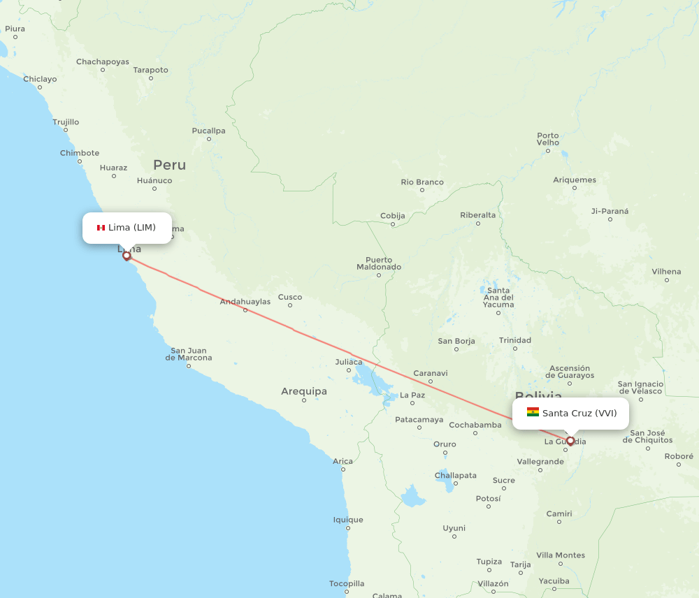 LIM to VVI flights and routes map