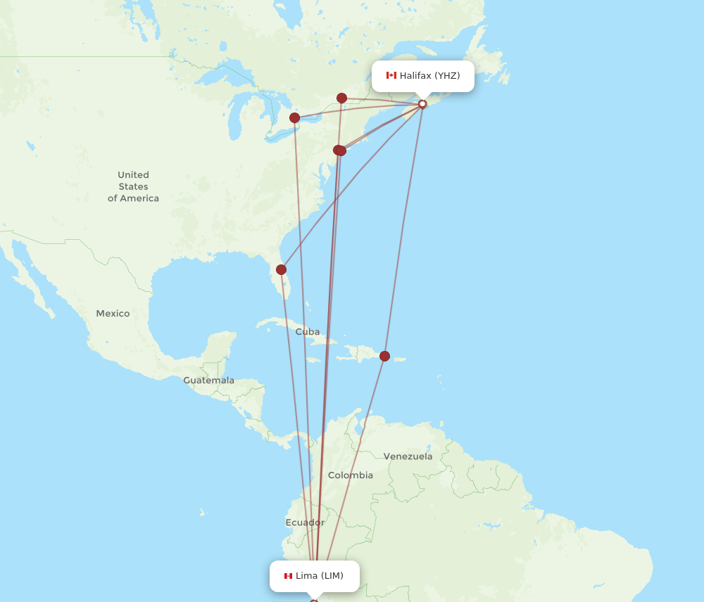 LIM-YHZ flight routes