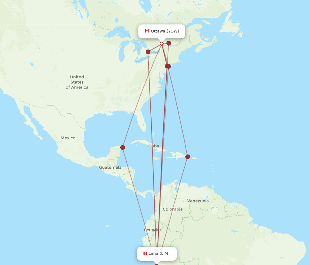LIM-YOW flight routes