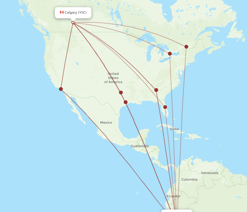 LIM-YYC flight routes