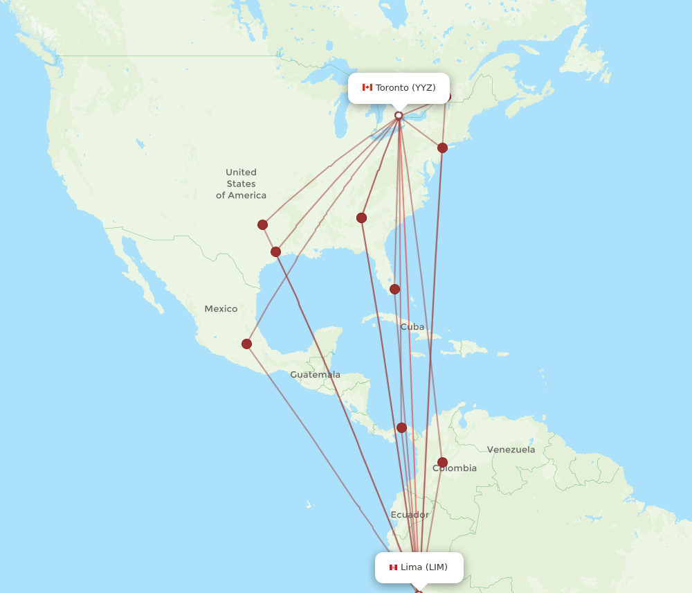LIM-YYZ flight routes