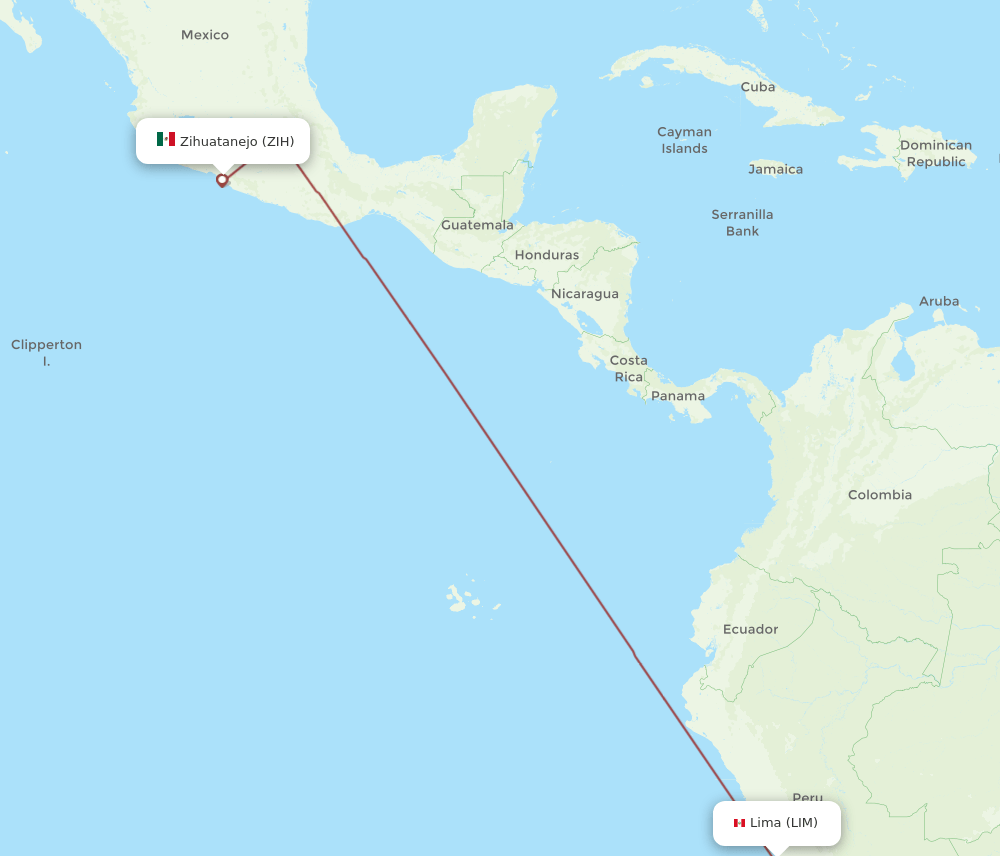 LIM-ZIH flight routes