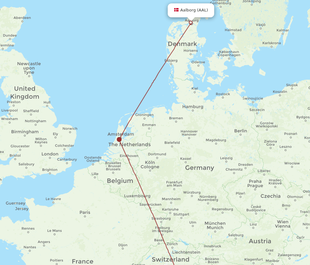 LIN-AAL flight routes