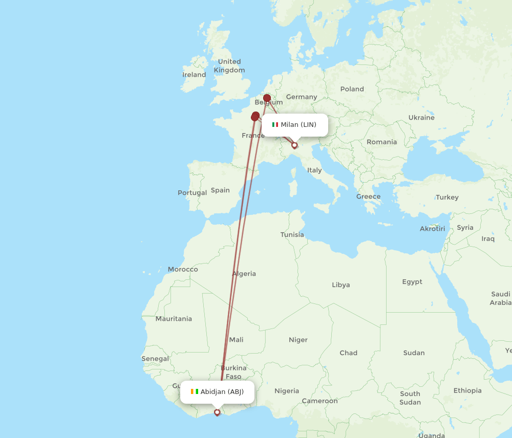 LIN-ABJ flight routes