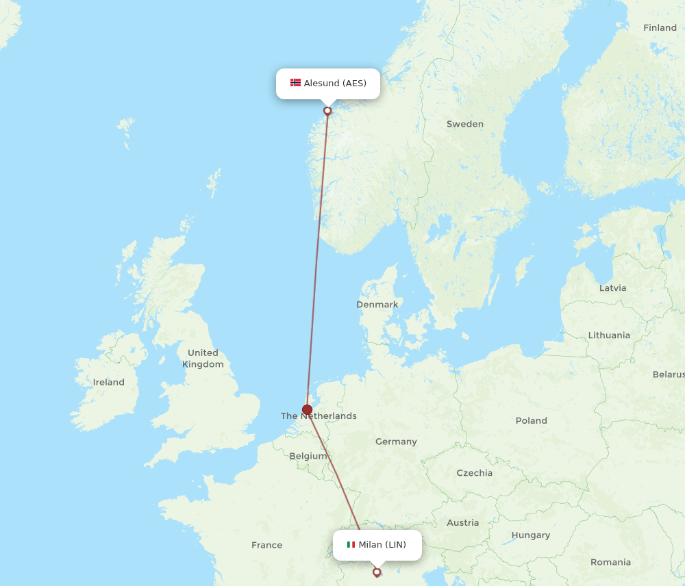 LIN-AES flight routes