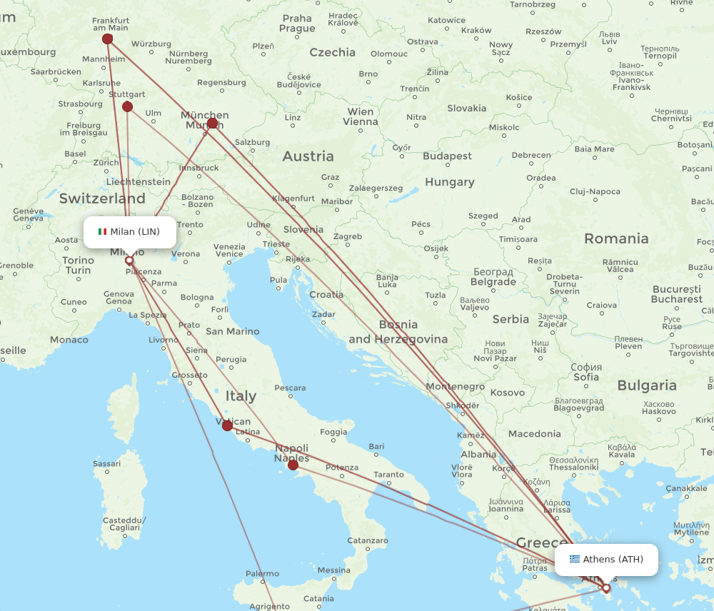 LIN-ATH flight routes