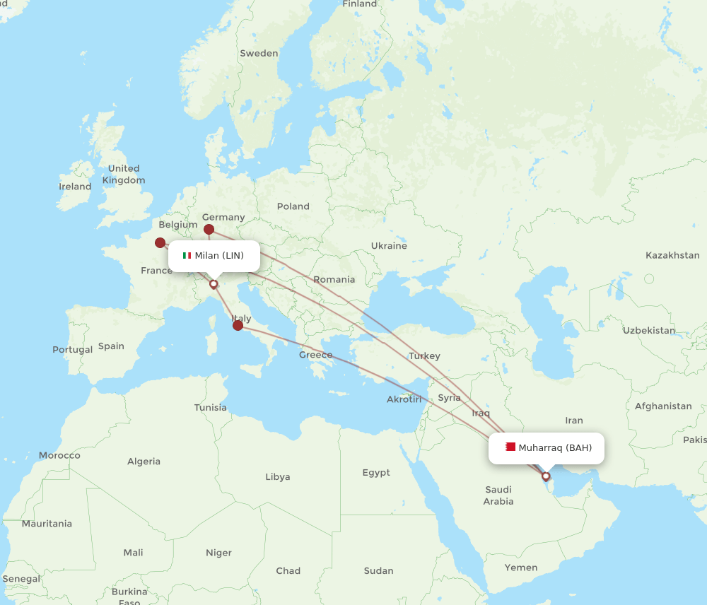 LIN-BAH flight routes