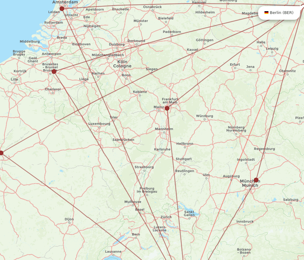 LIN-BER flight routes