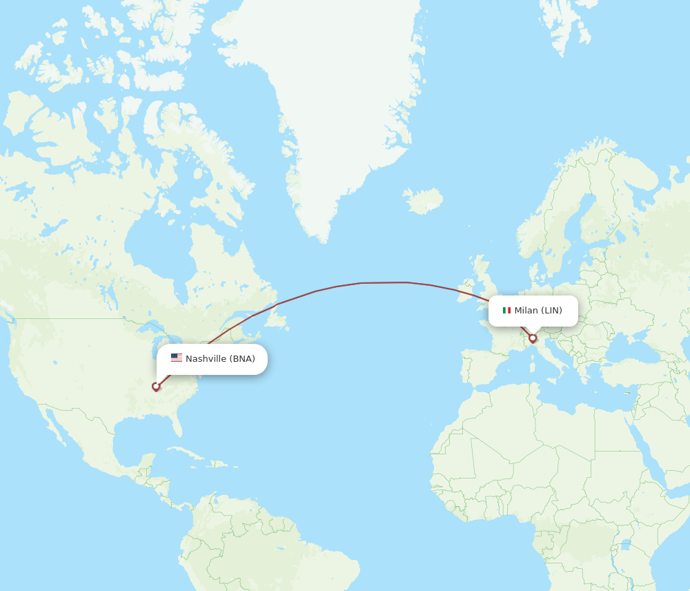 LIN-BNA flight routes