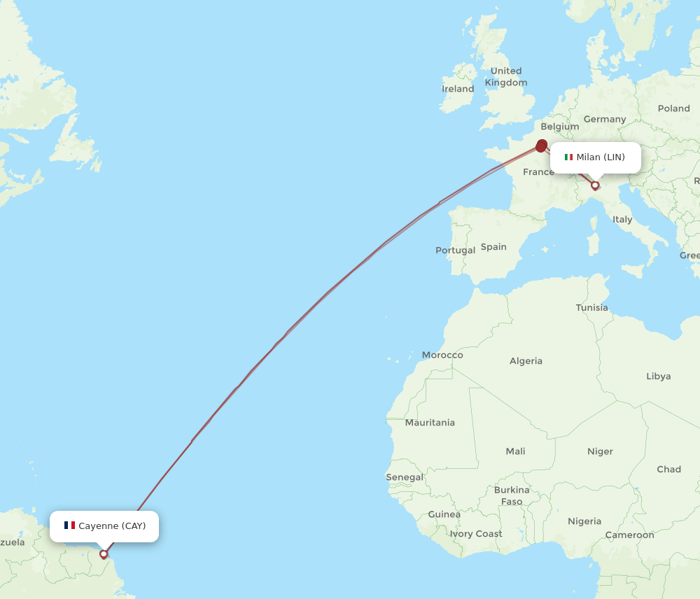 LIN-CAY flight routes