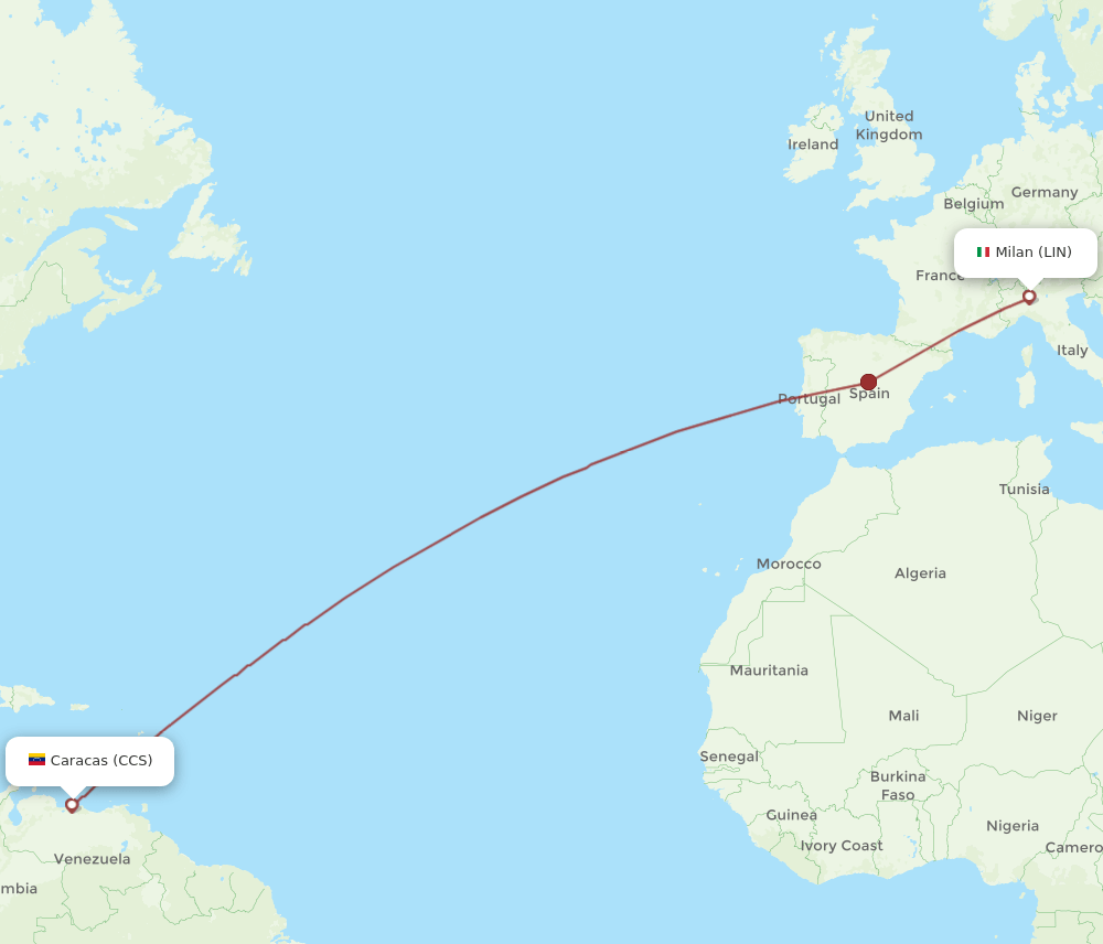 LIN-CCS flight routes