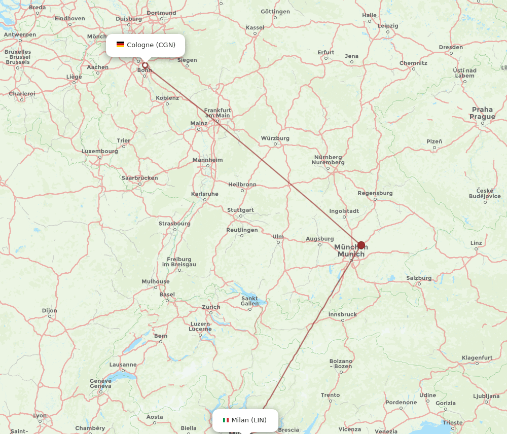 LIN-CGN flight routes
