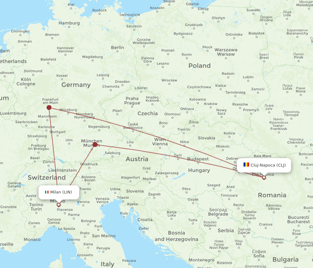 LIN-CLJ flight routes