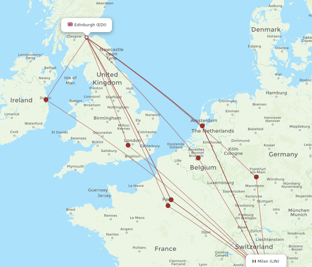 LIN-EDI flight routes