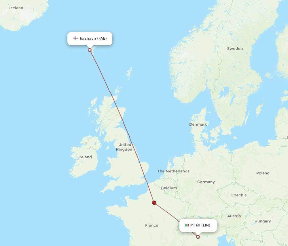 LIN-FAE flight routes