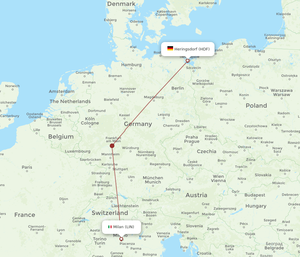 LIN-HDF flight routes