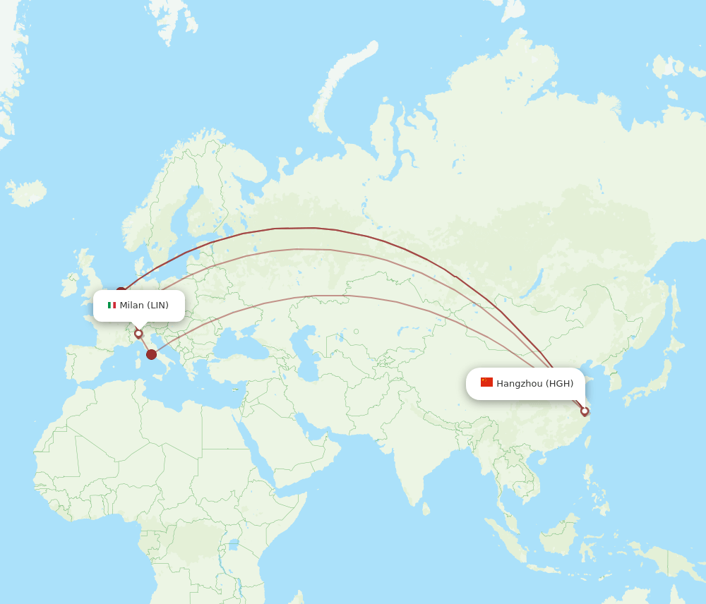LIN-HGH flight routes