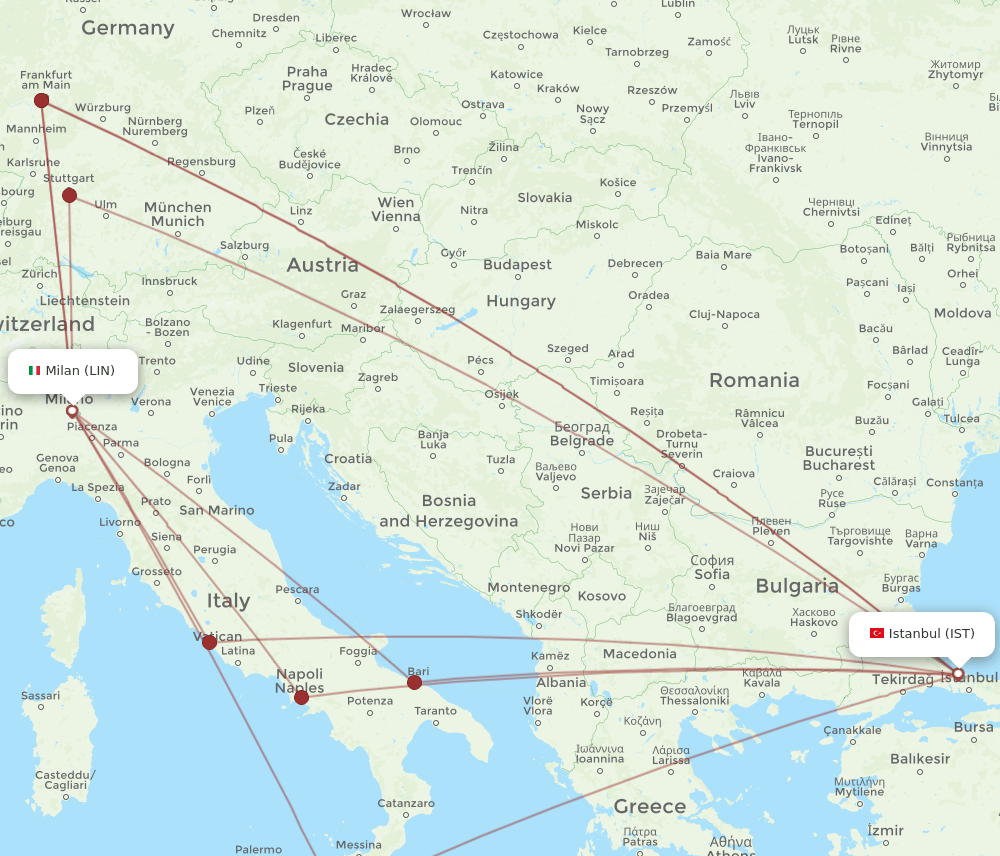 LIN-IST flight routes