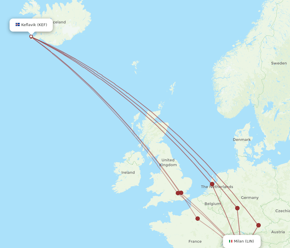 LIN-KEF flight routes