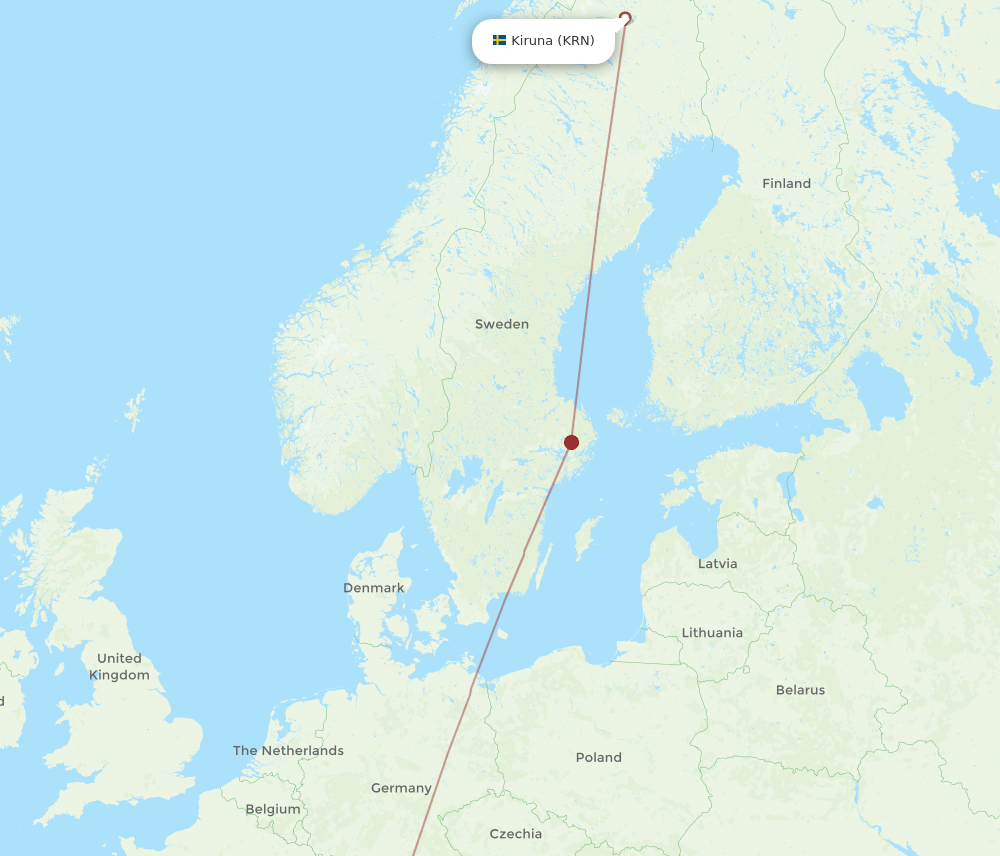 LIN-KRN flight routes