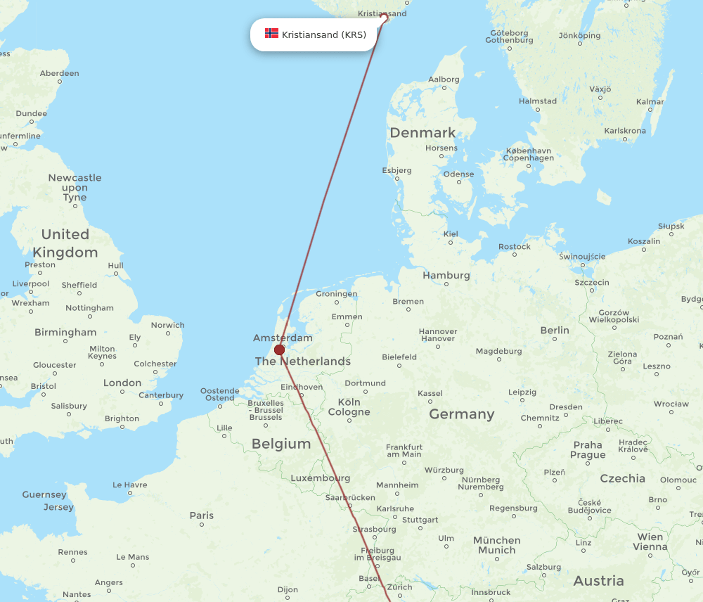 LIN-KRS flight routes