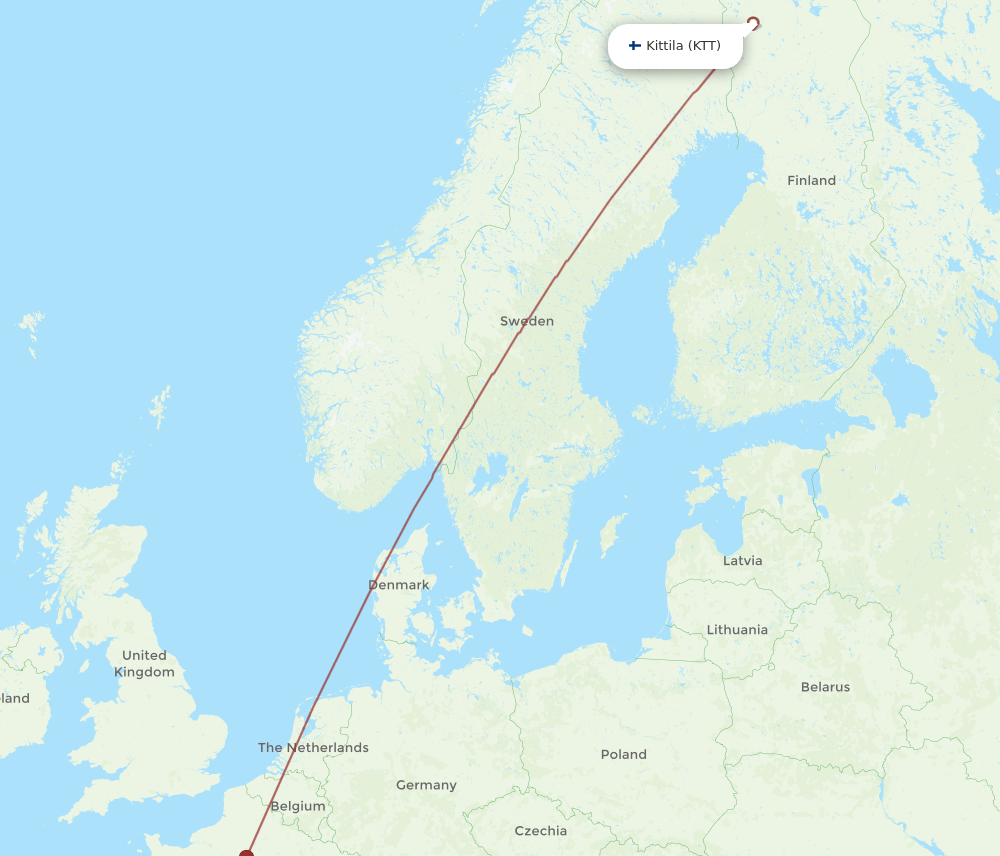 LIN-KTT flight routes