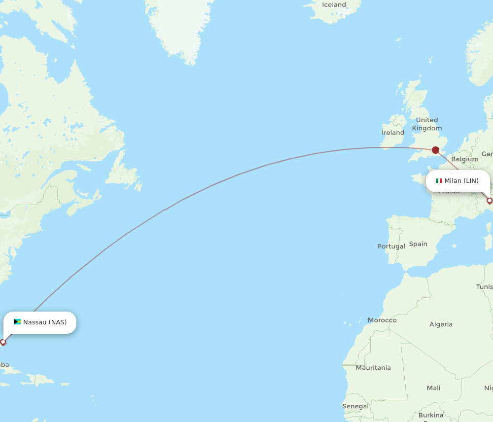 LIN-NAS flight routes