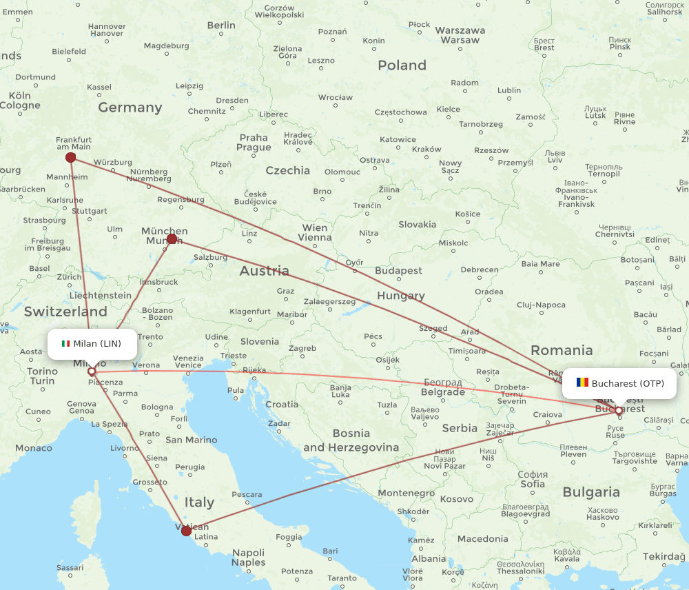 LIN-OTP flight routes