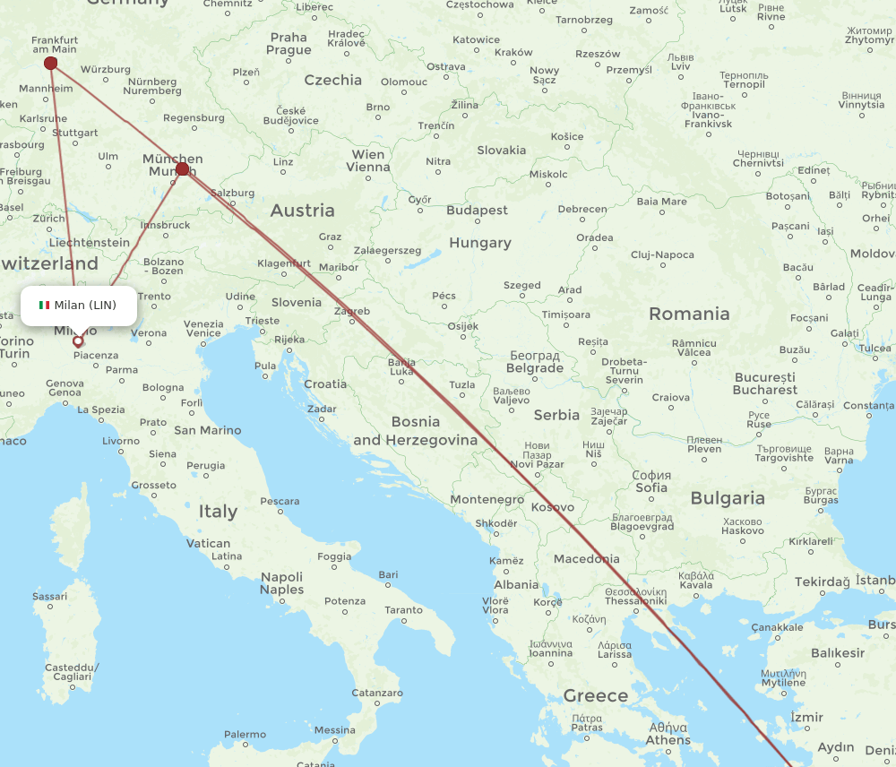 LIN-RHO flight routes