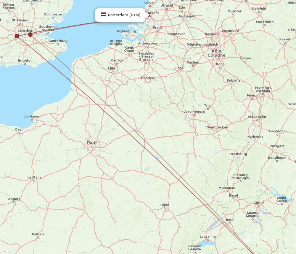 LIN to RTM flights and routes map