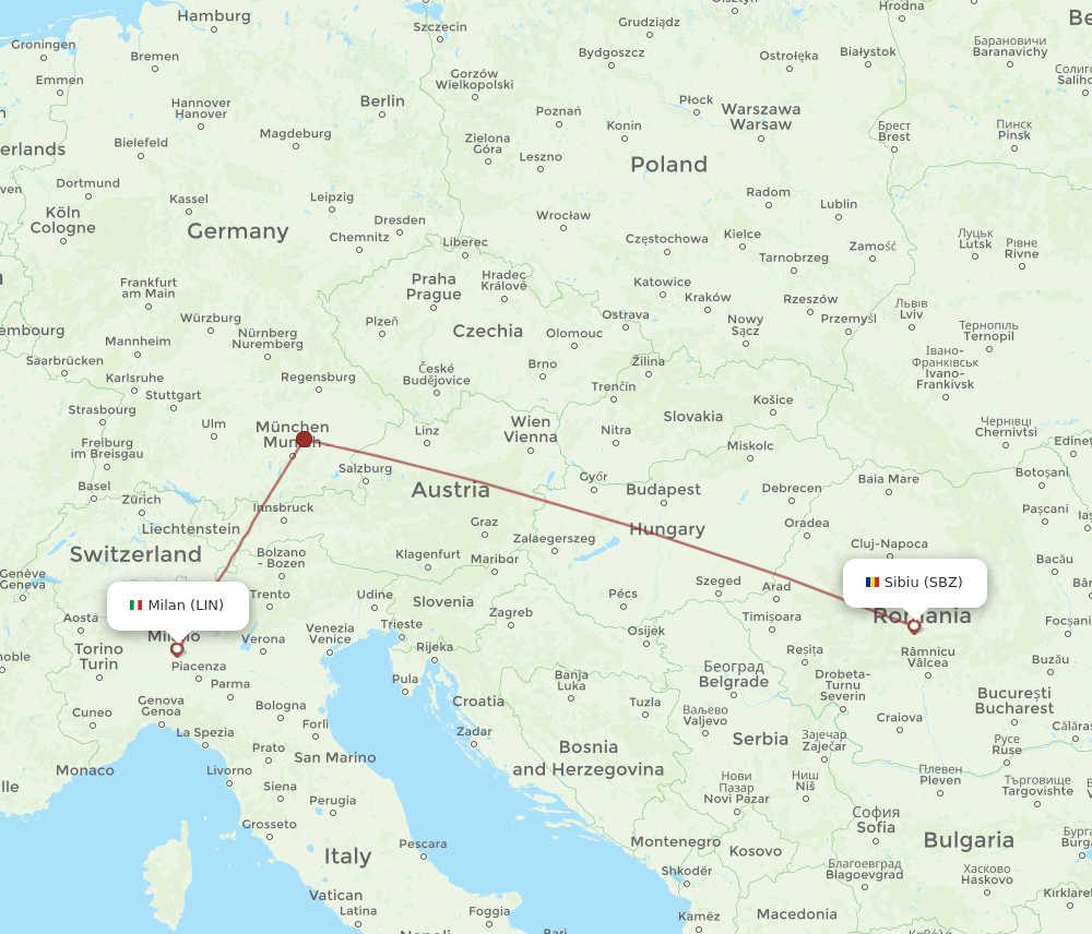 LIN-SBZ flight routes