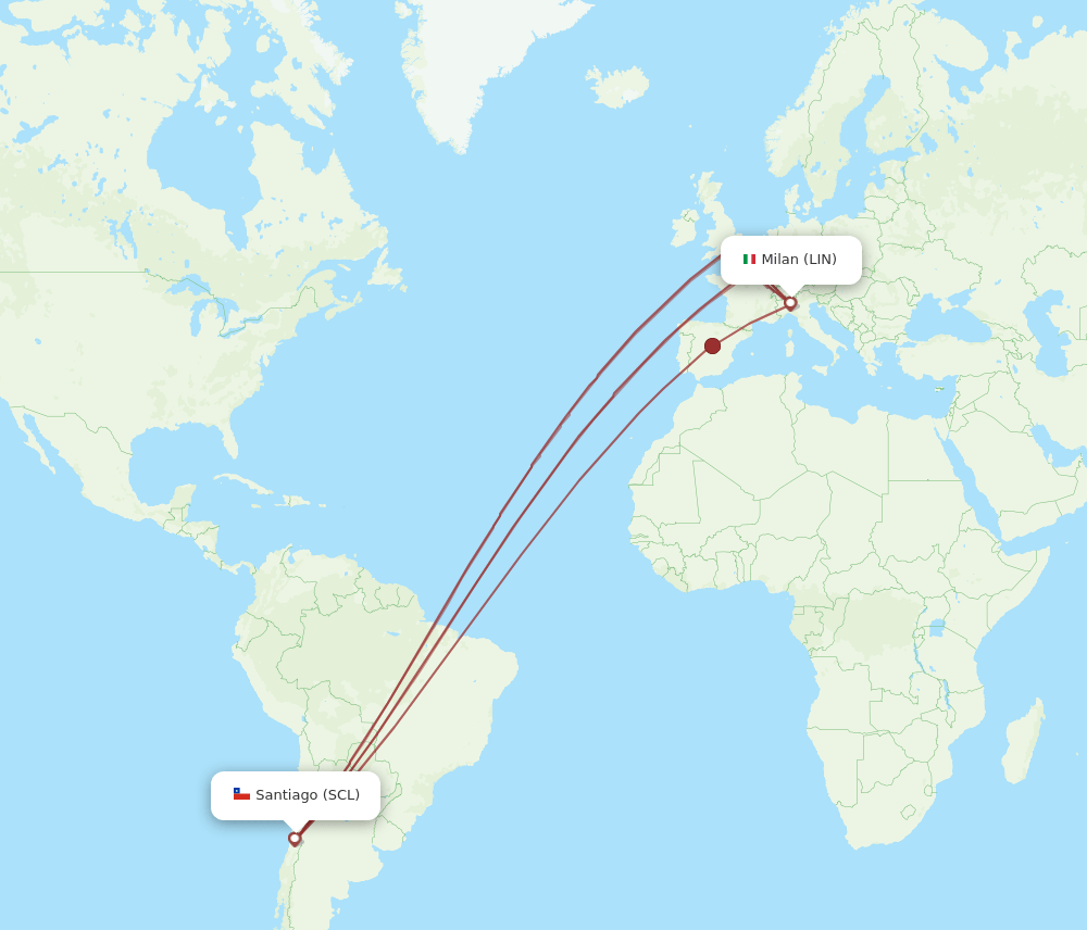 LIN-SCL flight routes